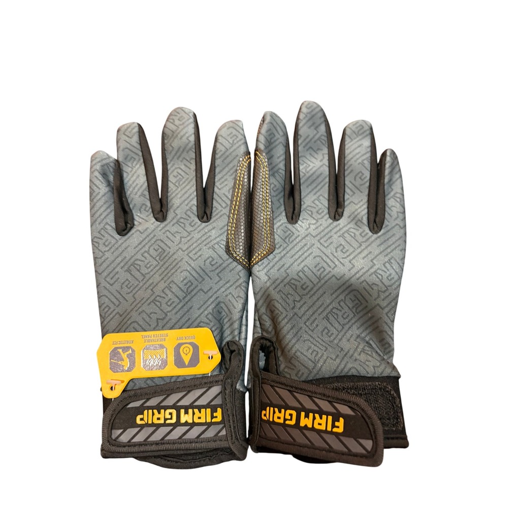 Firm Grip Grey Black Quick Dry Breathable Stretch Athletic Fit Work Gloves